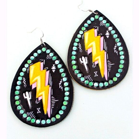 twisted timber Jewelry - FREE With BUNDLE Western Lightning Ridge Torquouise Teardrop Earring